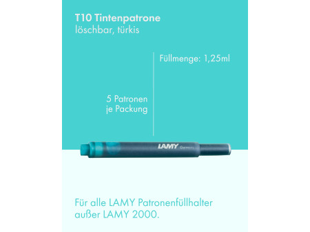 LAMY Cartouche d'encre grande capacité T10, turquoise
