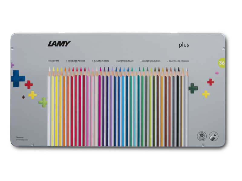 LAMY Crayon de couleur triangulaire plus, étui métal de 36