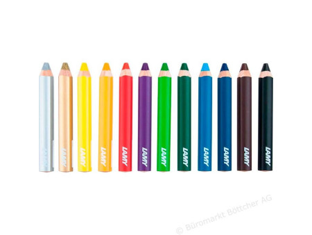 LAMY Crayon de couleur 3-en-1 3plus, rouleau de 12