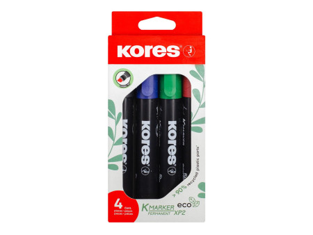 Kores Marqueur permanent 'ECO XP2', pointe biseautée, étui