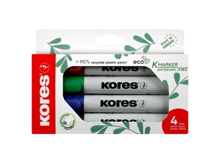 Kores Marqueur de conférence 'ECO XW2', étui de 4