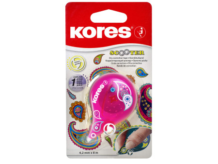 Kores Roller correcteur jetable 'Scooter Paisley', assorti