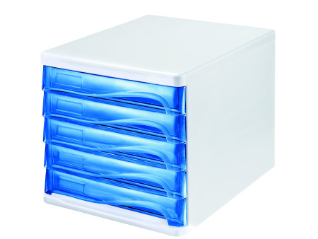 helit Module de classement 'the wave', 5 tiroirs blanc/bleu
