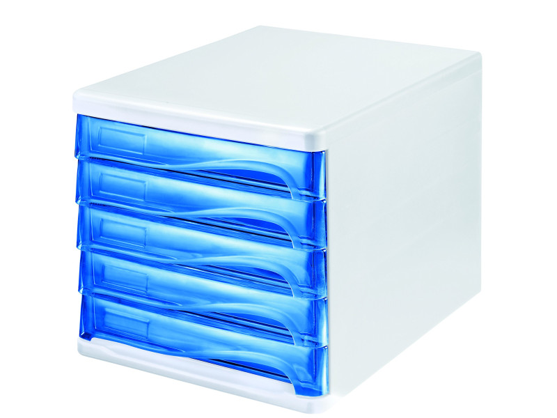 helit Module de classement 'the wave', 5 tiroirs blanc/bleu