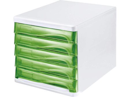 helit Module de classement 'the wave', 5 tiroirs, blanc/vert