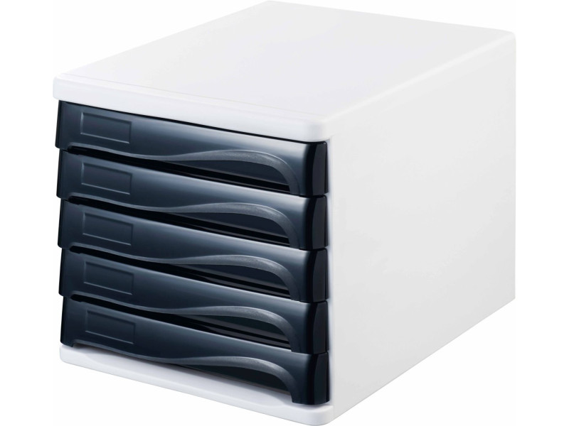 helit Module de classement 'the wave', 5 tiroirs, blanc/noir