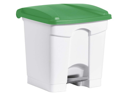helit Poubelle à pédale 'the step', 30 litres, blanc/jaune
