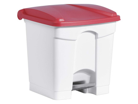 helit Poubelle à pédale 'the step', 30 litre, blanc/vert