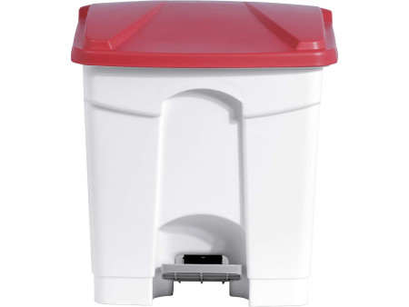 helit Poubelle à pédale 'the step', 30 litre, blanc/vert