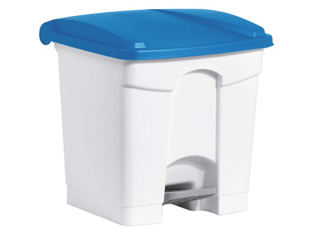 helit Poubelle à pédale 'the step', 30 litre, blanc/vert