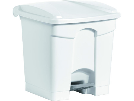 helit Poubelle à pédale 'the step', 30 litres, blanc/blanc
