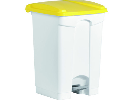 helit Poubelle à pedale 'the step', 45 litres, blanc/jaune