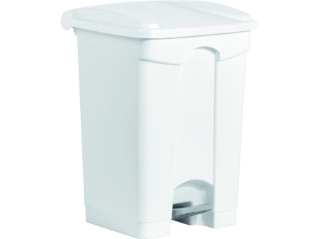 helit Poubelle à pédale 'the step', 45 litres, blanc/blanc