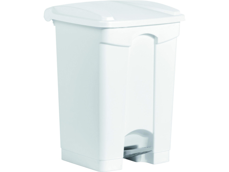 helit Poubelle à pédale 'the step', 45 litres, blanc/blanc