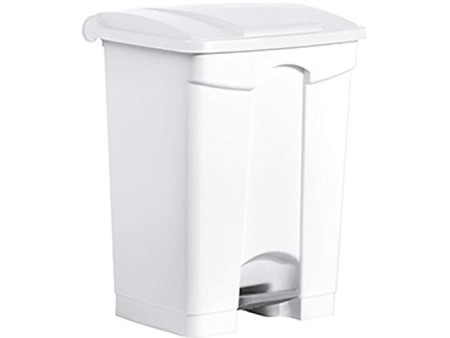 helit Poubelle à pédale 'the step', 70 litres, blanc/blanc