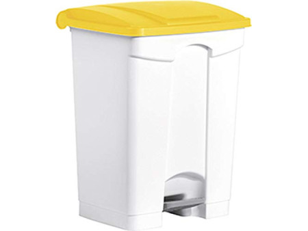 helit Poubelle à pédale 'the step', 70 litres, blanc/blanc