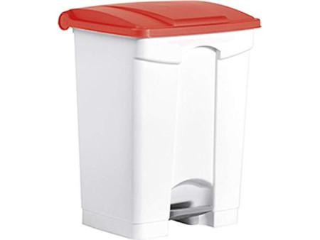 helit Poubelle à pédale 'the step', 70 litres, blanc/blanc