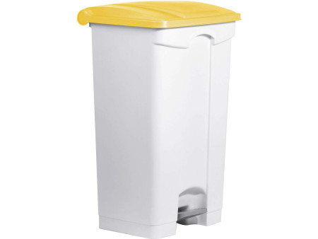 helit Poubelle à pédale 'the step', 90 litres, blanc/rouge