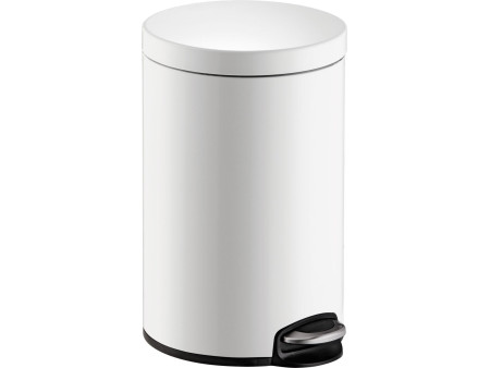 helit Poubelle à pédale 'the silent', 12 litres, blanc