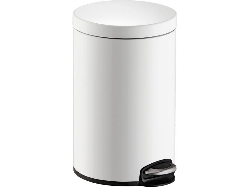 helit Poubelle à pédale 'the silent', 12 litres, blanc