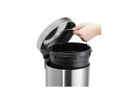 helit Poubelle à pédale 'the silent', 20 litres, argent