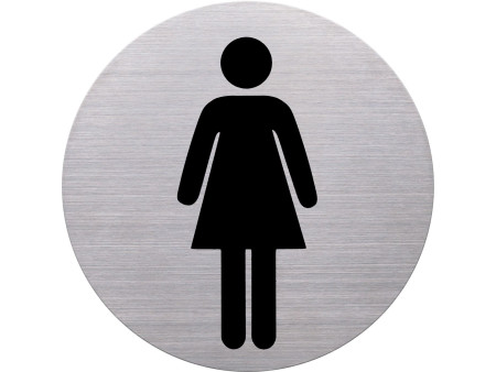 helit Pictogramme 'the badge' WC-Femmes, rond, argent