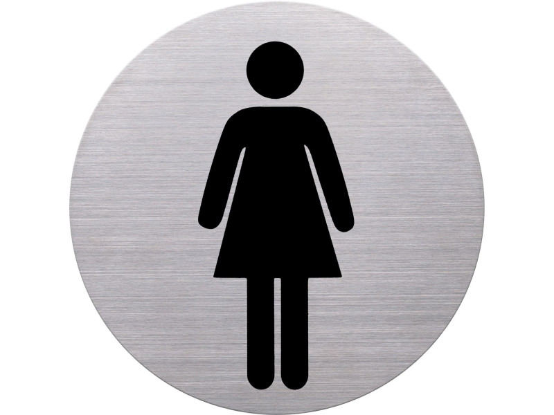 helit Pictogramme 'the badge' WC-Femmes, rond, argent