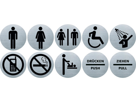 helit Pictogramme 'the badge' portable interdit, argent