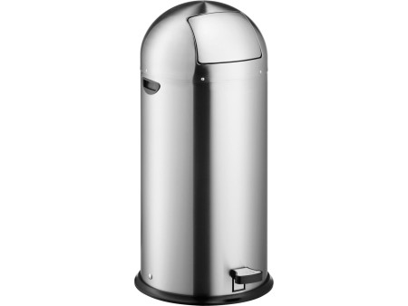helit Poubelle à pédale 'the step dome', 52 litres, argent