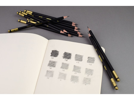 Kores Crayon à papier 'Grafitos Art', étui métallique de 12