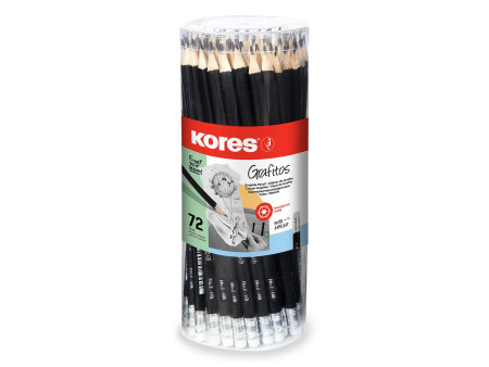 Kores crayon 'GRAFITOS', dureté: HB, hexagonal, 72 pièces