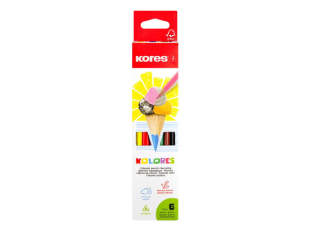 Kores Crayon de couleur triangulaire 'Kolores', étui carton