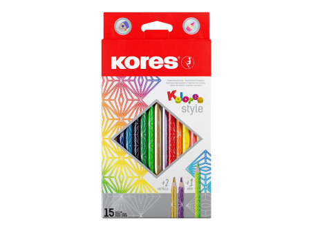 Kores Crayon de couleur 'Kolores Style', étui carton de 15