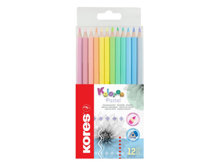 Kores Crayon de couleur 'Kolores Pastel', étui carton de 12