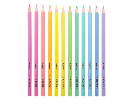Kores Crayon de couleur 'Kolores Pastel', étui carton de 12