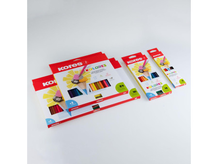 Kores Crayon de couleur triangulaire 'Kolores', étui carton