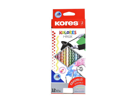 Kores Crayon de couleur 'KOLORES Magik' effaçable,étui de 12