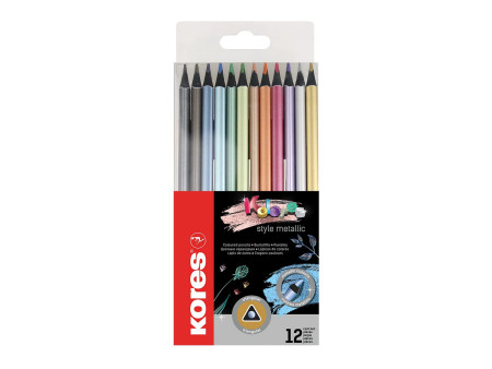 Kores Crayon de couleur 'Kolores Metallic Style', étui de 12