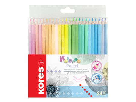 Kores Crayon de couleur 'Kolores Pastel', étui carton de 24