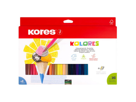 Kores Crayon de couleur triangulaire 'Kolores', étui carton