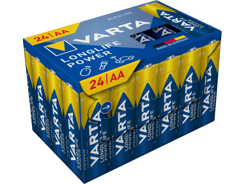 VARTA Pile alcaline Longlife Power, Mignon (AA), 24 pièces