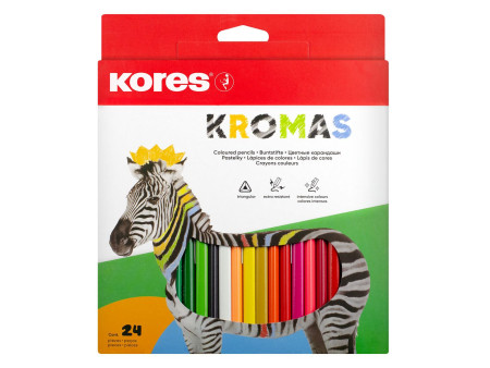 Kores Crayon de couleur triangulaire 'Kromas', étui de 24