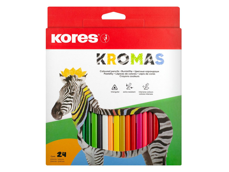 Kores Crayon de couleur triangulaire 'Kromas', étui de 24