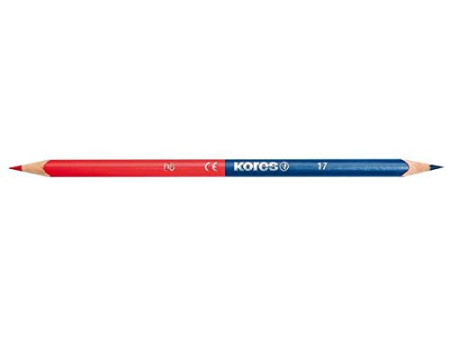 Kores Crayons de couleur TWIN, triangulaire, bleu / rouge