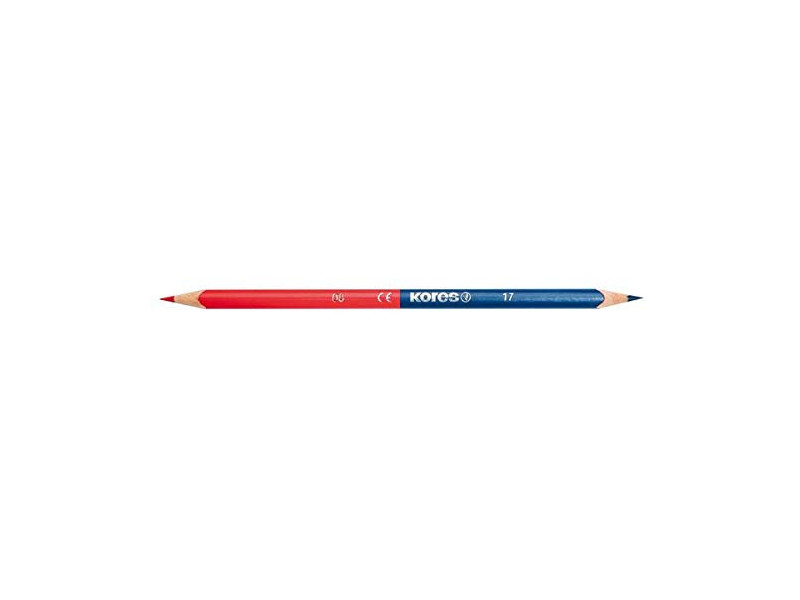Kores Crayons de couleur TWIN, triangulaire, bleu / rouge