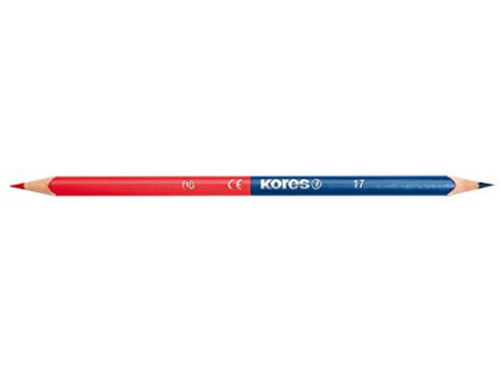 Kores Crayons de couleur TWIN, triangulaire, bleu / rouge
