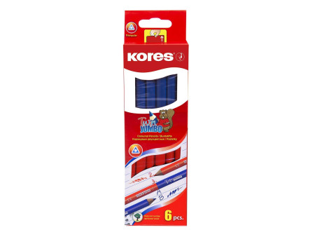 Kores Crayon de couleur TWIN Jumbo, bleu/rouge, triangulaire