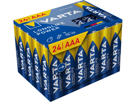 VARTA Pile alcaline Longlife Power, Micro (AAA), 24 pièces