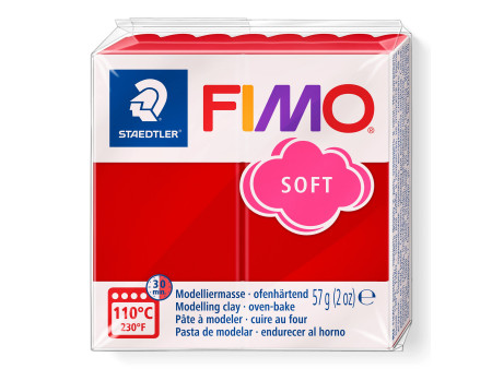 FIMO Pâte à modeler SOFT, à cuire, 57 g, rouge