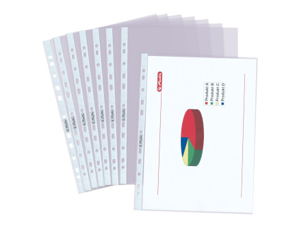 herlitz Pochette perforée, A4, 0,05 mm, transparent lisse